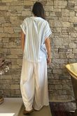 Mallow Stripe Cap Sleeve Shirt Baby Blue /40=